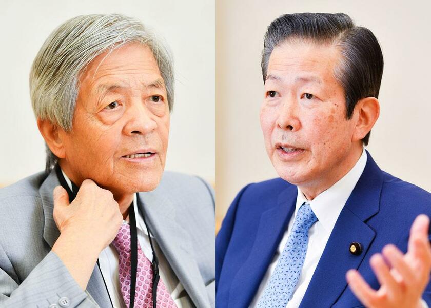 （左から）田原総一朗、山口那津男・公明党代表　（撮影／写真部・高野楓菜）