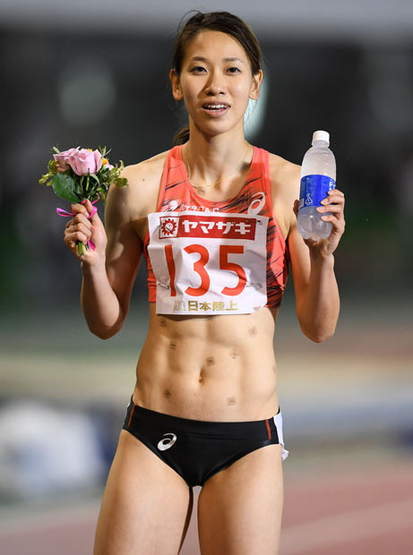 100mに続き、この日の200mでは日本新記録を更新してリオ五輪内定を決めた福島千里。25日撮影。（写真:Getty Images）