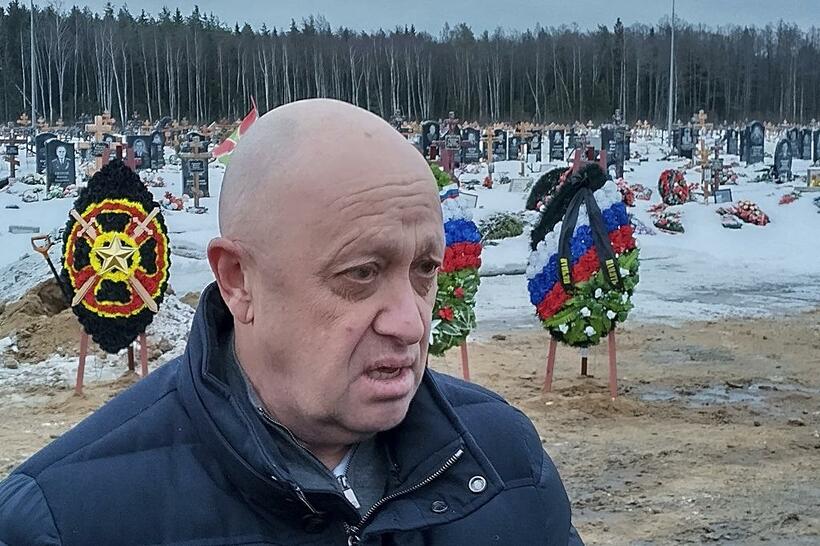 ロシアの民間軍事会社「ワグネル」の創設者、エフゲニー・プリゴジン氏／２０２２年１２月２４日、ロシア・サンクトペテルブルク郊外（ＡＰ／アフロ）