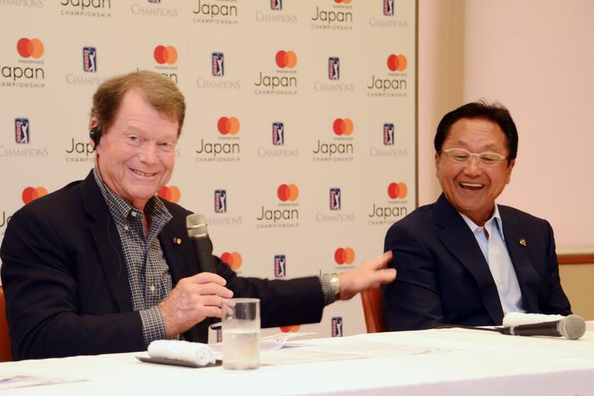 トム・ワトソン選手と日本プロゴルフ協会の倉本昌弘会長