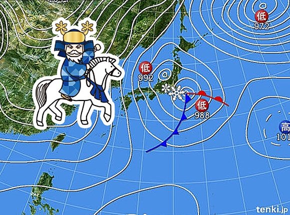 今夜９時の予想天気図　　　　　　