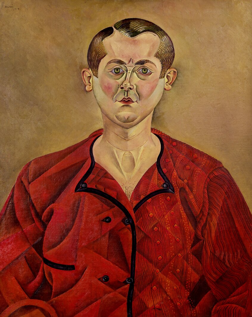 カタルーニャ～パリ（1910年代－1920年）《自画像》1919　油彩／カンヴァス　73×60cm　パリ・国立ピカソ美術館　Successiо　Mirо　Archive：キュビスムの手法も見えるとされる26歳の頃の自身を描いた自画像。前年にはバルセロナの画廊で初の個展を開き、高い評価を得ている（c）Successiо　Mirо　／　ADAGP，　Paris　＆　JASPAR，　Tokyo，　2025　E5746
