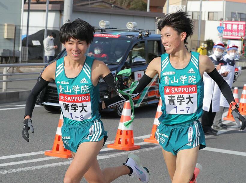 2021年の箱根駅伝では7区を任された青山学院の近藤幸太郎（右）