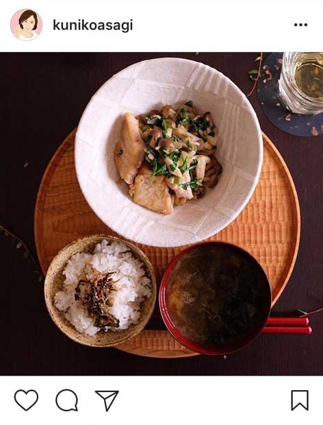 麻木さんのインスタグラムには、「本日の一汁一菜」と題し日々の食卓写真が投稿される