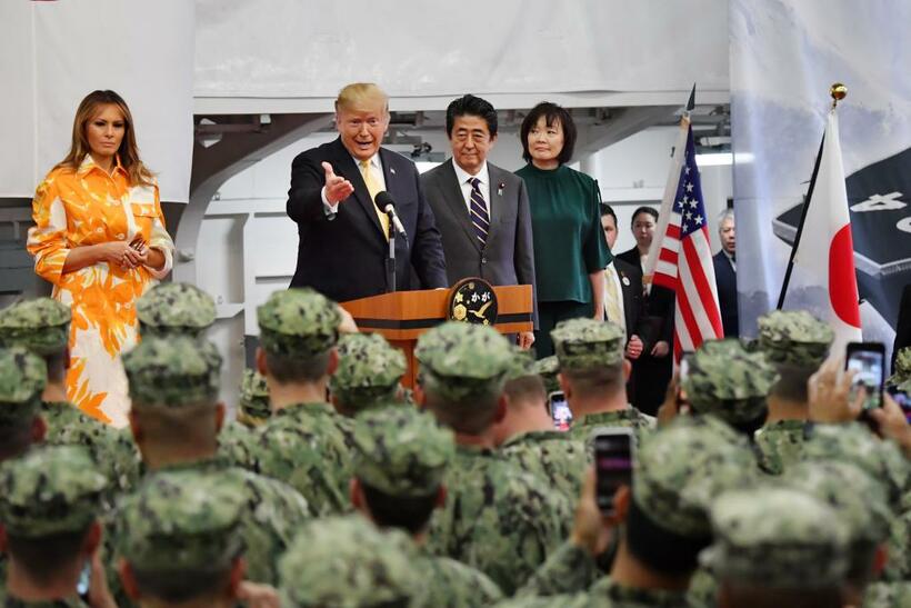 来日したトランプ大統領夫妻　（ｃ）朝日新聞社