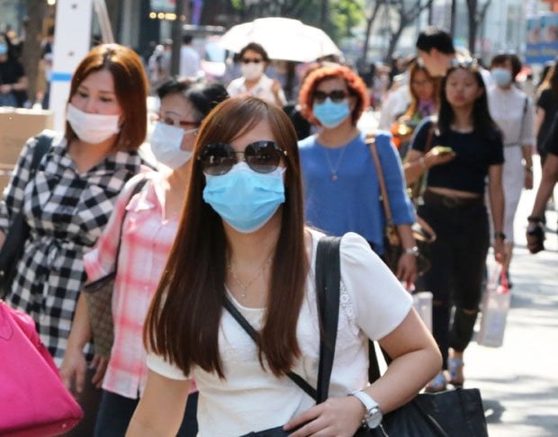 多くの人がマスクをしているソウル市内　（ｃ）朝日新聞社　＠＠写禁