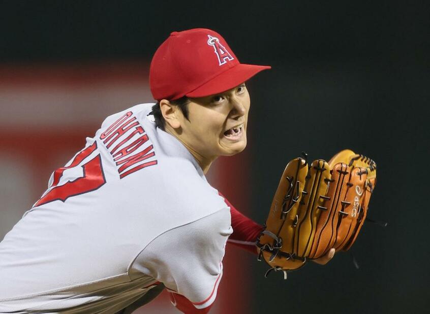 アスレチックス戦に登板した大谷翔平