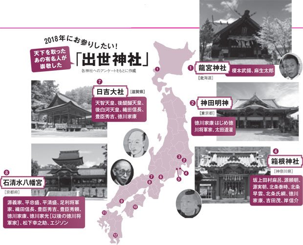 2018年にお参りしたい!「出世神社」(AERA 2018年1月15日号より)