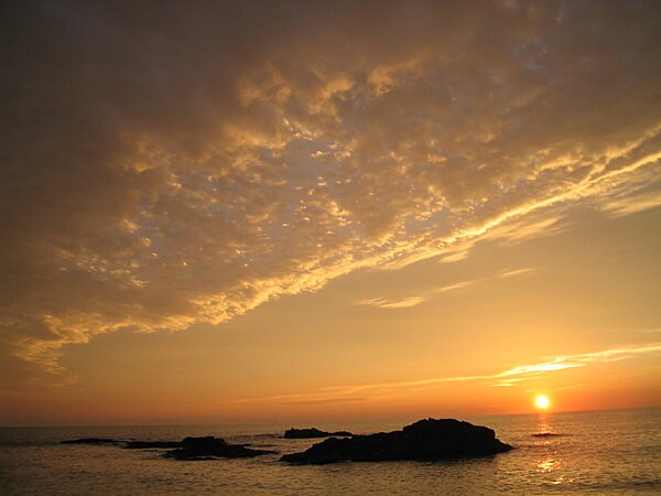 留萌・黄金岬の夕日。