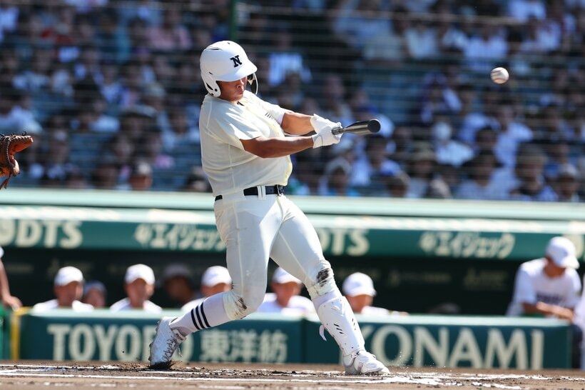 この日3安打と強打者ぶりを見せつけた日大三の4番・田中諒（撮影／写真映像部・松永卓也）