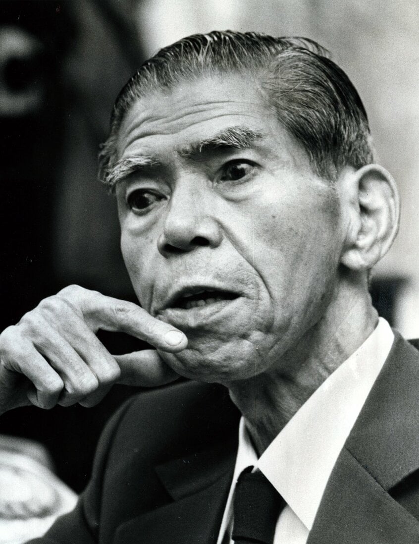 石破茂の父で自治大臣を務めた石破二朗氏=1980年8月