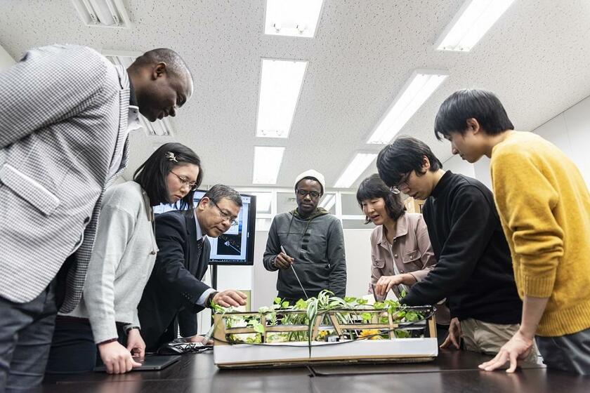 神戸情報大学院大学の「探究実践（Tankyu Practice）」の授業の様子。半数以上が留学生で国際色豊か（写真：炭谷さん提供）