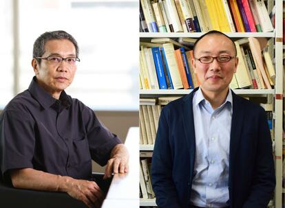『キッズ・アー・オールライト』著者の丸山正樹さん(左)と『「ヤングケアラー」とは誰か』(朝日選書)著者の村上靖彦さん(丸山さん撮影:写真映像部・高橋奈緒、村上さん写真:本人提供)