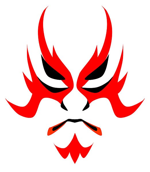 歌舞伎を象徴する印象的な赤い隈取り