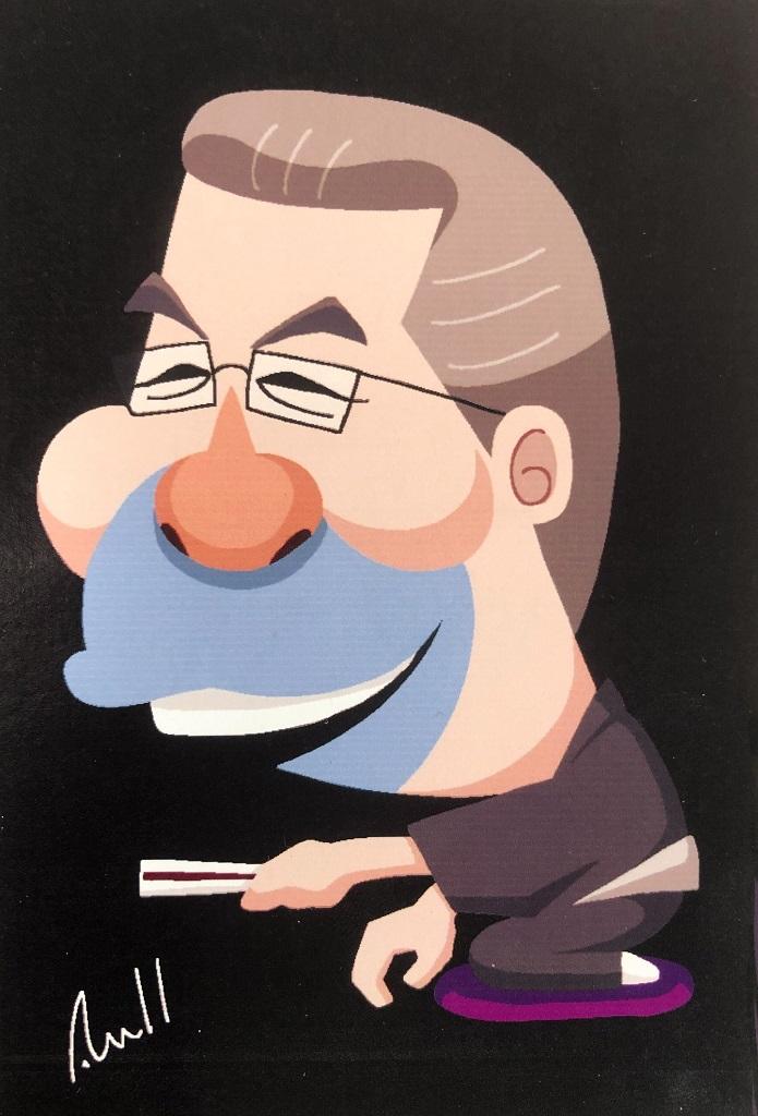 立川志の輔さんが選んだご本人の似顔絵（作・梅田篤志）