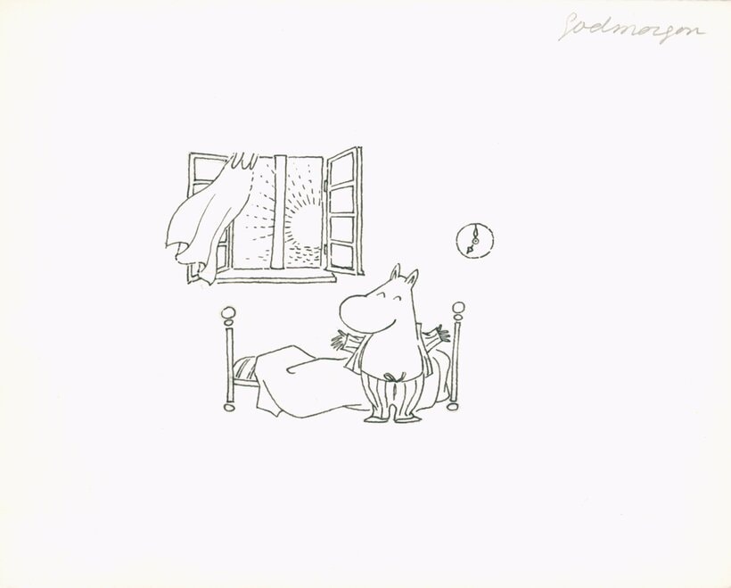 トーベ・ヤンソン「おはよう」制作年不詳 インク、紙 ムーミンキャラクターズコレクション © Moomin Characters™