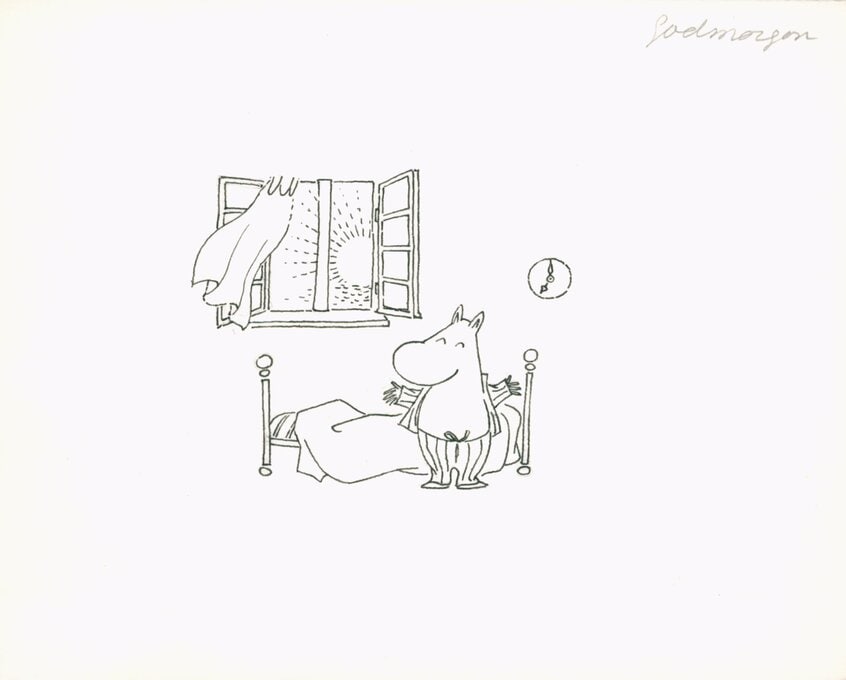 トーベ・ヤンソン「おはよう」制作年不詳 インク、紙 ムーミンキャラクターズコレクション © Moomin Characters™