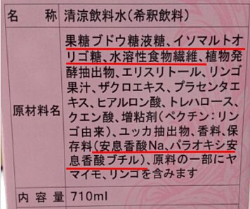 飲料を飲む時に成分表の添加物を確認しましょう