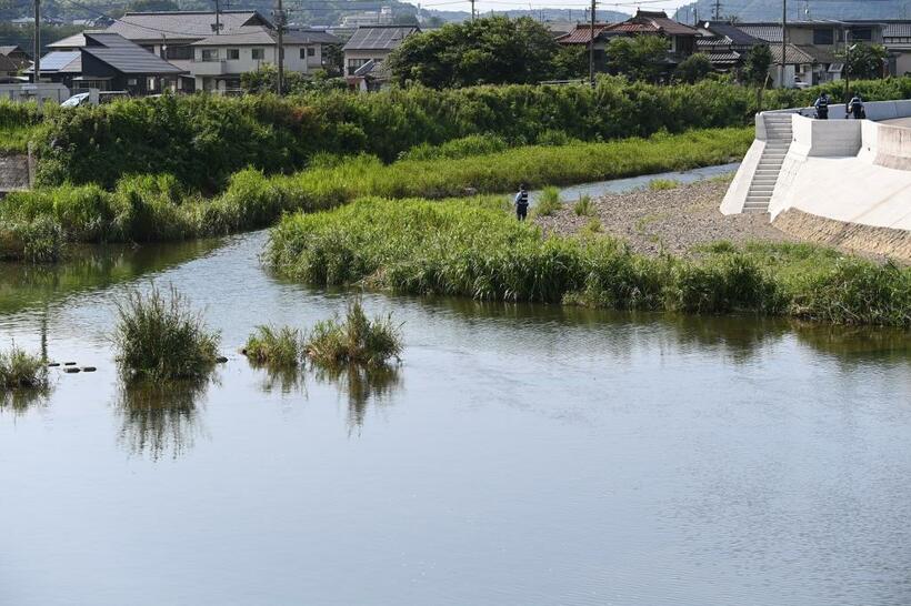 7月21日、女児３人が川で溺れたとみられる犬鳴川付近