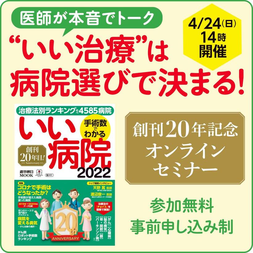 天野篤医師をはじめ、著名な医師らが本音で語ります。【締め切り】3月31日（木）必着