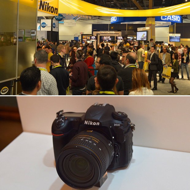 ニコンのブース。やはりD5とD500が人気でした