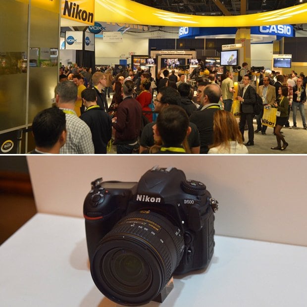 ニコンのブース。やはりD5とD500が人気でした