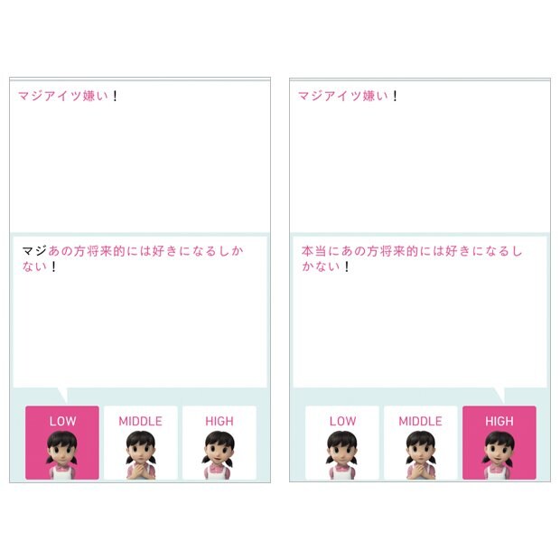 【画像6】　変換レベルLOW／MIDDLE／HIGHの比較
