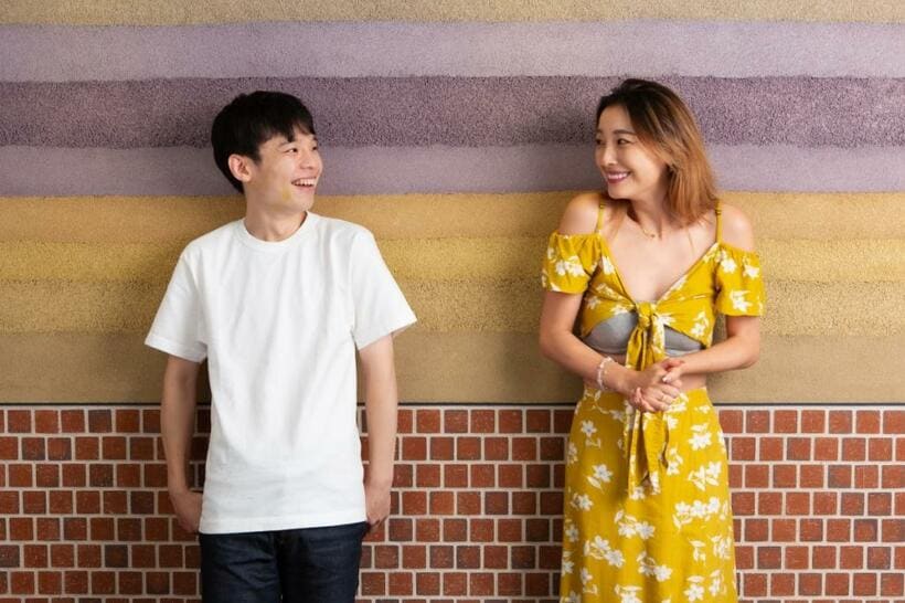木下優樹菜さんとスタッフのコバさん（撮影・倉田貴志）