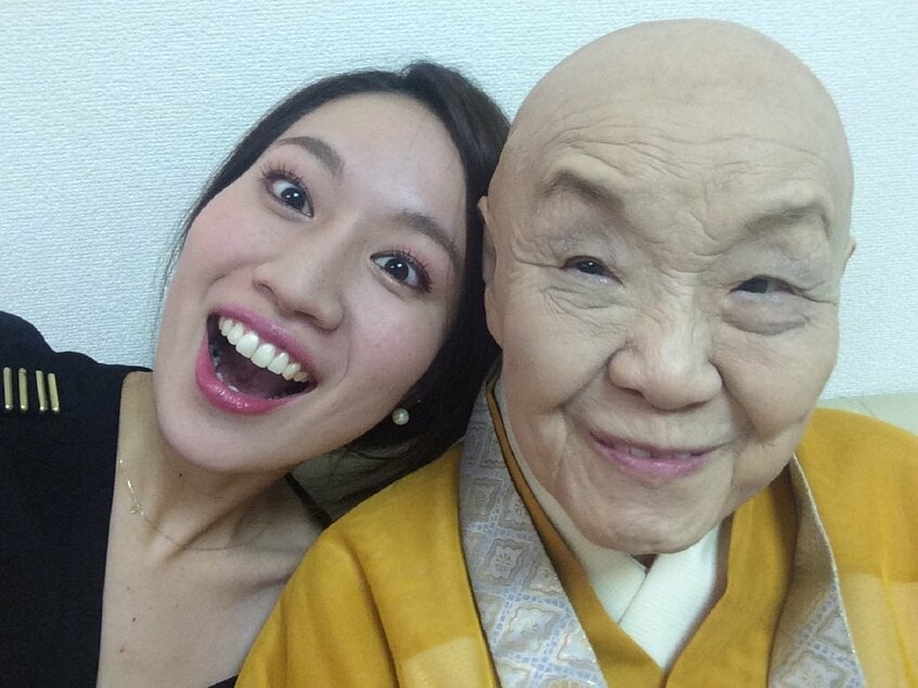 瀬尾まなほさんと瀬戸内寂聴さん(瀬尾さん提供)