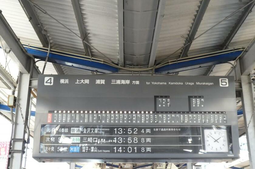 京急川崎駅に設置されていた“パタパタ”こと、反転フラップ式案内表示機（著者撮影）