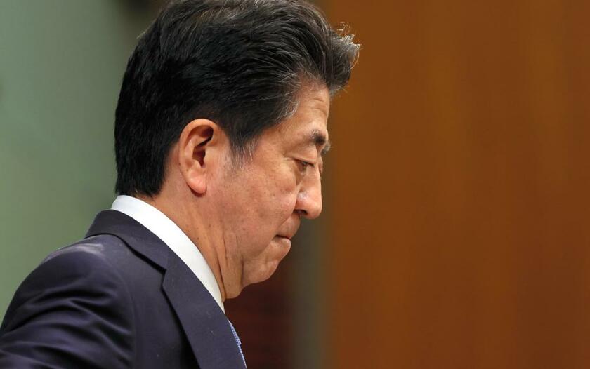 8月28日に辞意を表明した安倍首相（C)朝日新聞社　　