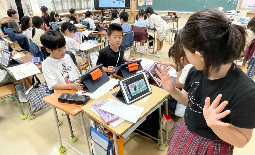 登場人物のセリフを表現することで理解を深める（3年生）