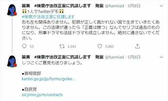 黒川辞任・法案成立見送りにツイッターデモ「発起人」女性が激白「私の行為を引き継いでほしい」