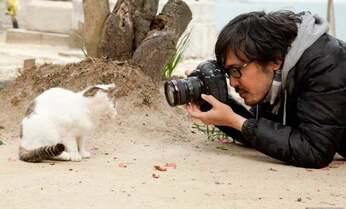 【沖昌之】人には興味津々の猫? 僕の姿を見つけてこんなポーズを…