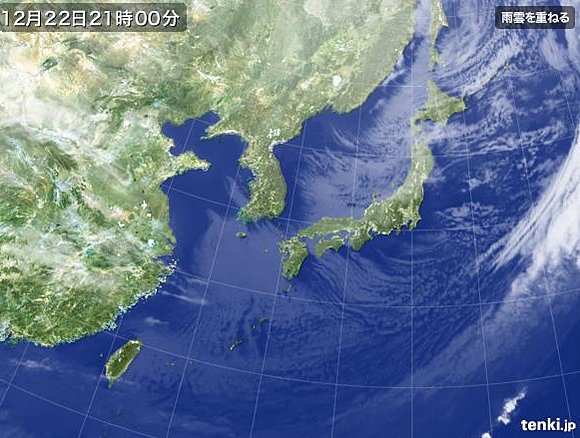 日本付近の衛星画像