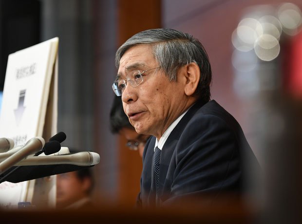 「責任転嫁ではないか」と会見で質問が出た。黒田総裁は、原油安、消費税、中国が原因と本当に思っているのか　（ｃ）朝日新聞社