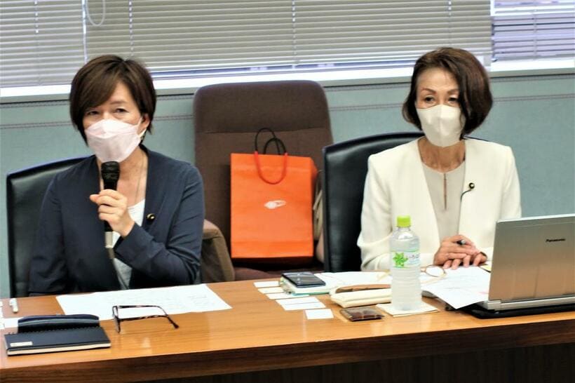 男性県議の「パワハラ」を訴えた、神奈川県議の佐々木奈保美氏（左）と野田治美氏（撮影/上田耕司）