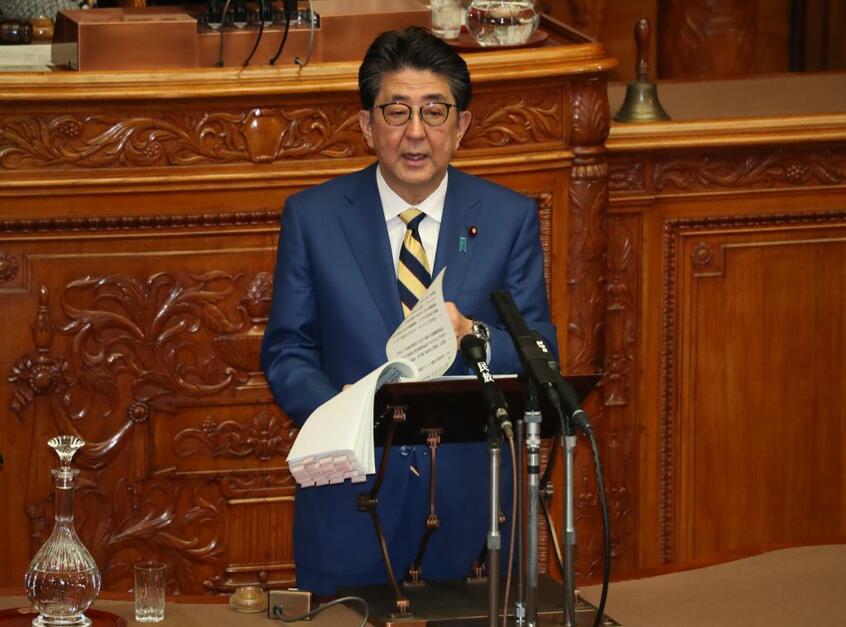 海上自衛隊の中東派遣を進める安倍晋三首相 (c)朝日新聞社
