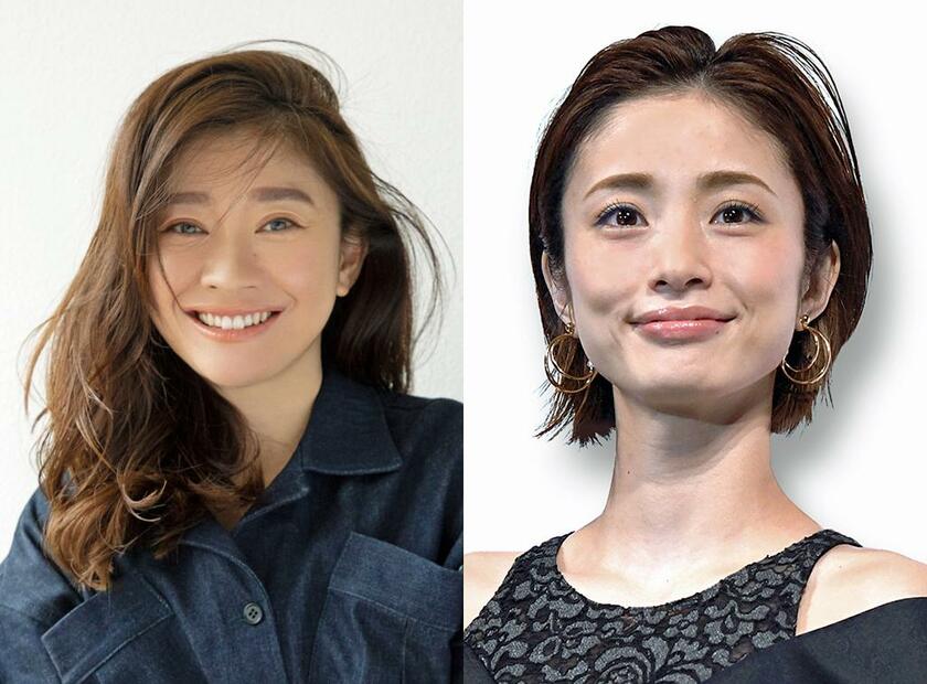 篠原涼子（左）と上戸彩(Ｃ)朝日新聞社