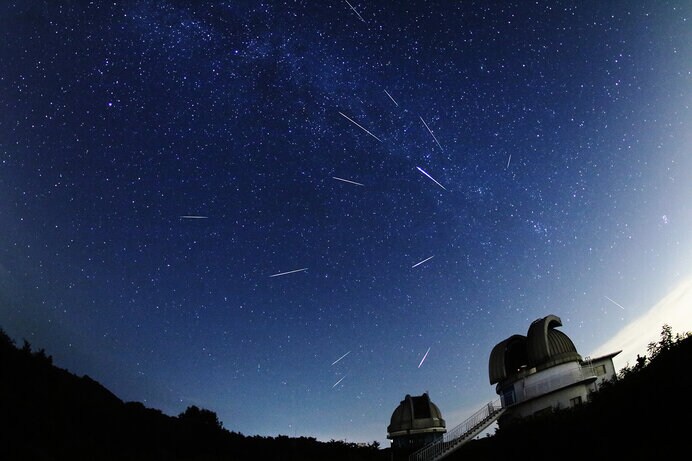ペルセウス座流星群 2016年8月12日と13日 国立天文台 戸田博之撮影