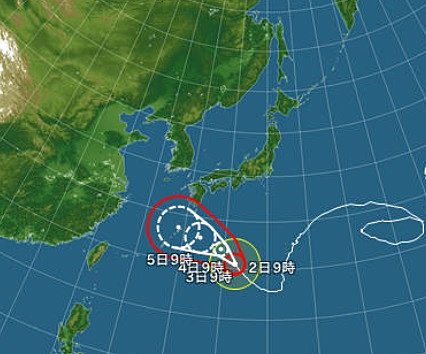台風5号のこれまでの進路と予想