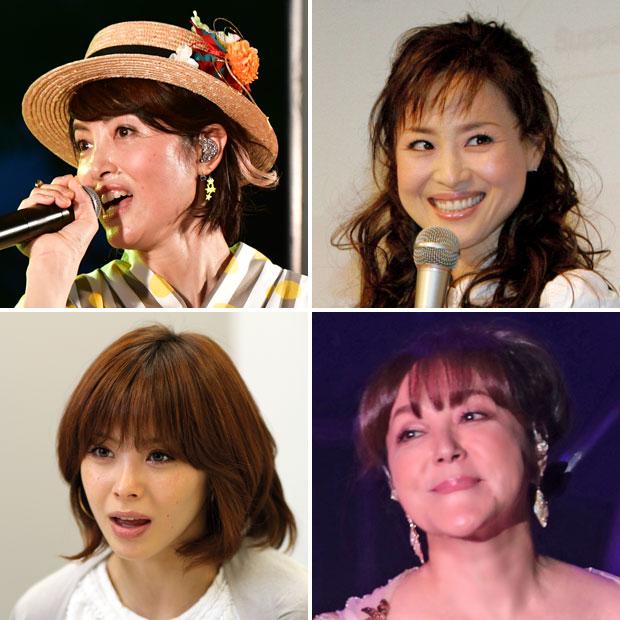 荻野目洋子（左上）、松田聖子（右上）、岩崎宏美（右下）、松浦亜弥　（C）朝日新聞社
