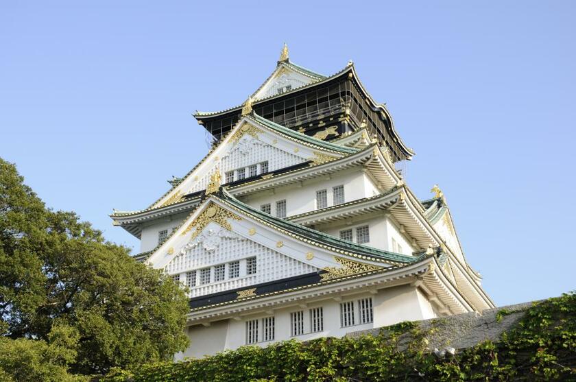 来年、築９０年を迎える大坂城天守。１９３１年、「大坂夏の陣図屏風」などの描写を参考にして再建された