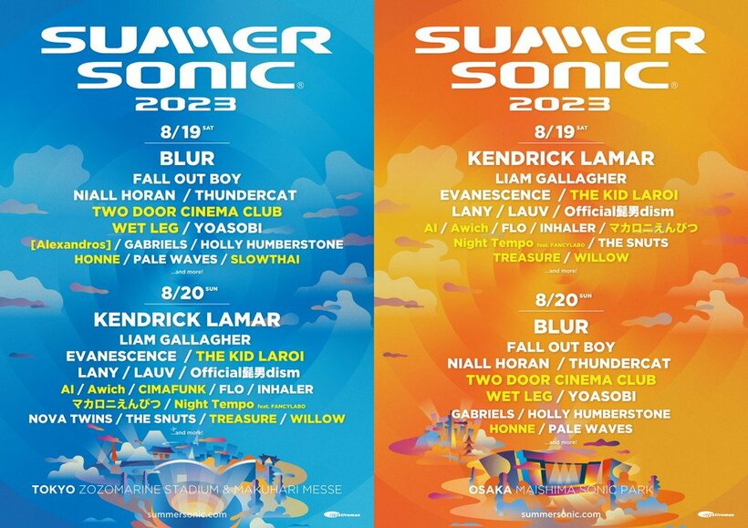 【SUMMER SONIC 2023】第2弾追加アーティスト＆日程別ラインナップ発表