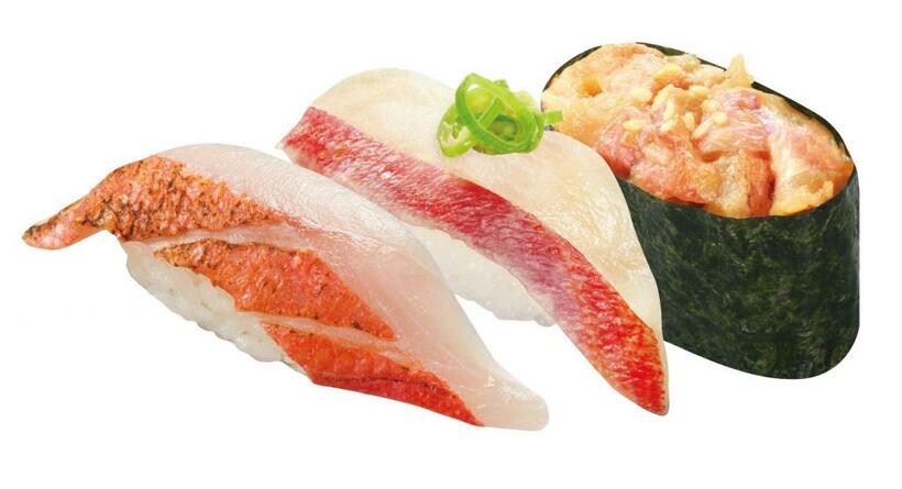 金目鯛のお寿司３種盛り