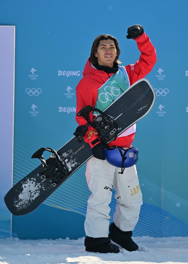 北京五輪の男子ビッグエア決勝２回目の演技を終えた大塚健＝２月１５日、北京・ビッグエア首鋼