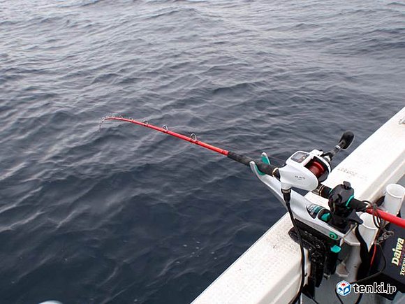 船上での釣り竿など（2018年1月18日）　撮影：日本気象協会北海道支社 佐藤雅義
