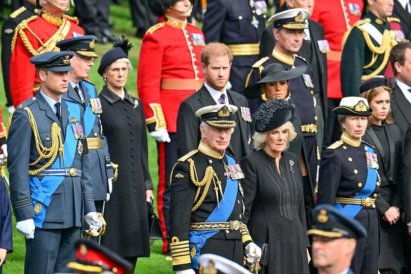 エリザベス女王の国葬に参列した英王室一家（代表撮影／ロイター／アフロ）