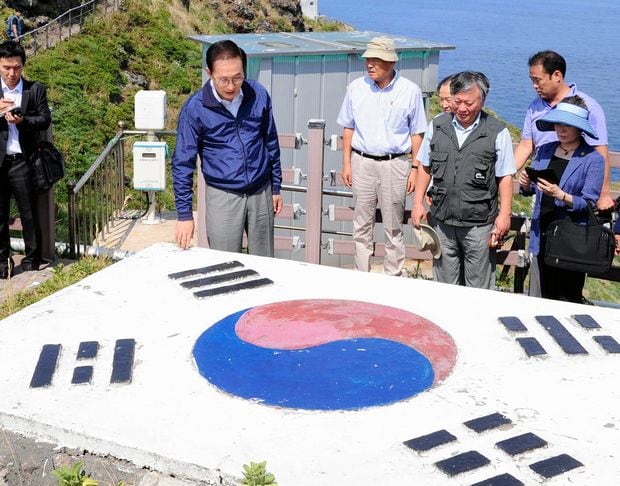 韓国の李明博大統領が竹島に上陸　(c)朝日新聞社＠＠写禁