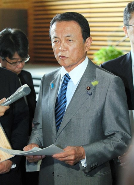 新派閥「志公会」を立ち上げた麻生太郎財務相。首相とは畏友関係とされるが……　（C）朝日新聞社